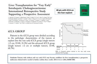 2016
48 pts with iCCA on
the liver explant
 
