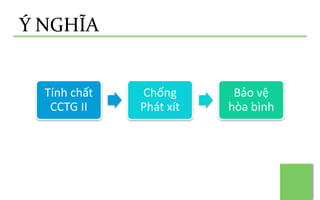 Ý NGHĨA
Tính chất
CCTG II
Chống
Phát xít
Bảo vệ
hòa bình
 