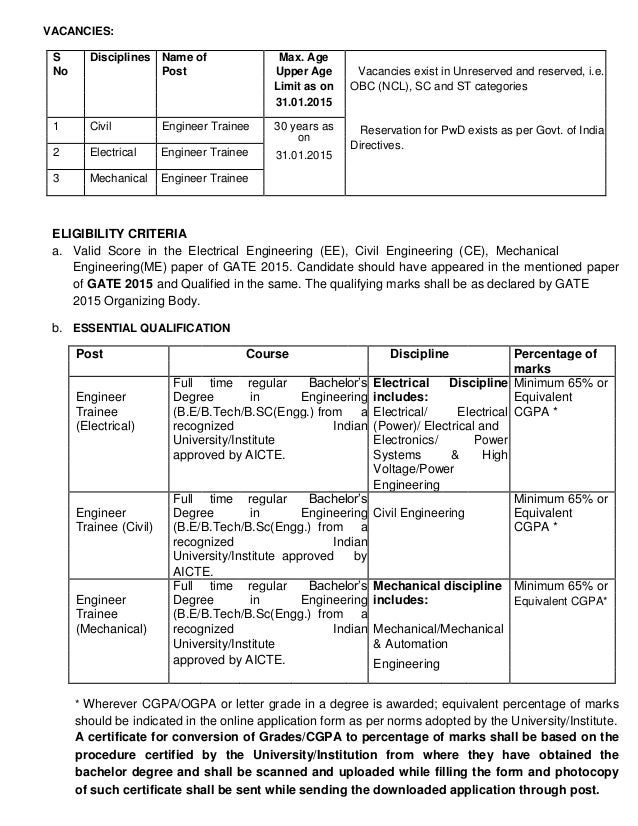 THDC Jobs 2014 For Engineers With Gate Score Card