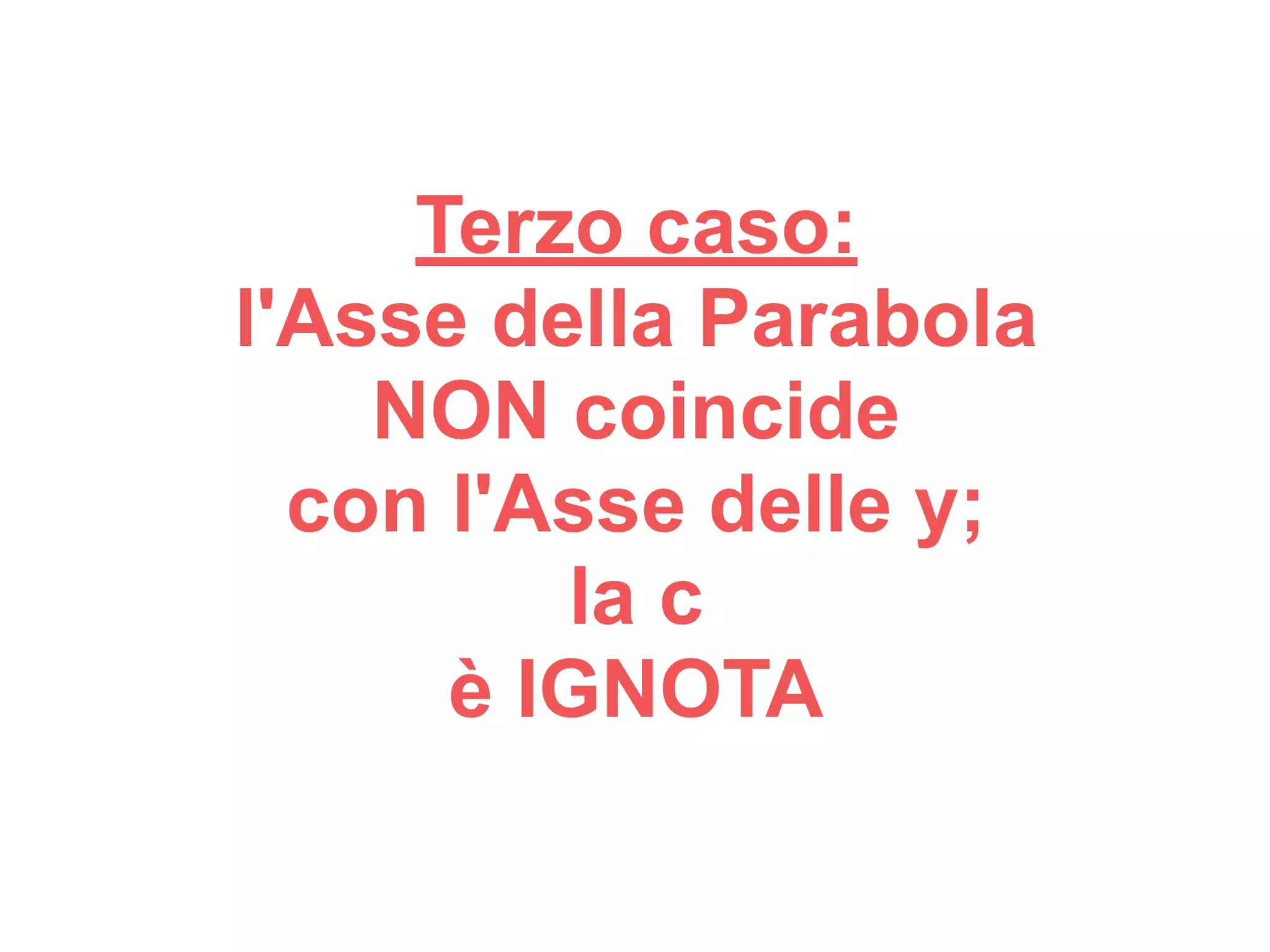 PARABOLA: dal GRAFICO all'EQUAZIONE - TERZO CASO. CALCOLO di a, b, c. CONTROLLO dell'EQUAZIONE. CALCOLI e GRAFICI PASSO PASSO, NUOVE FORMULE