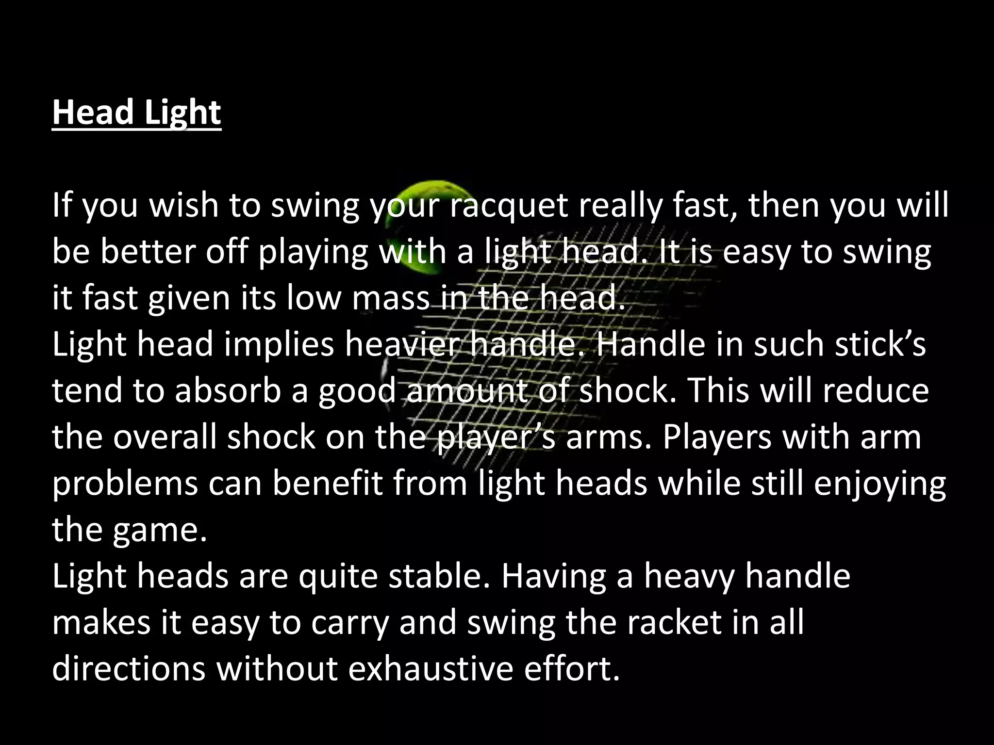 Tennis Racquet Balance Explained PPT
