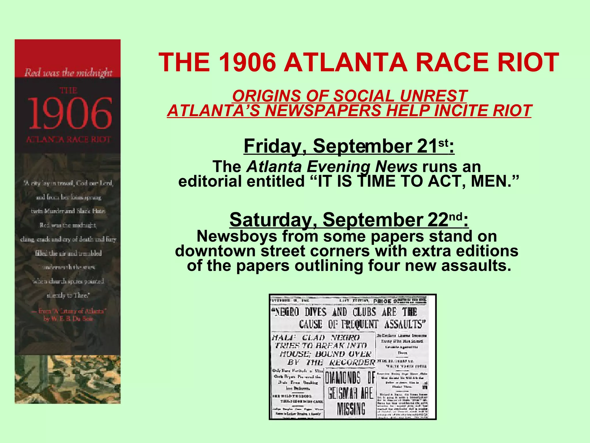 The 1906 Atlanta Race Riot | PPT