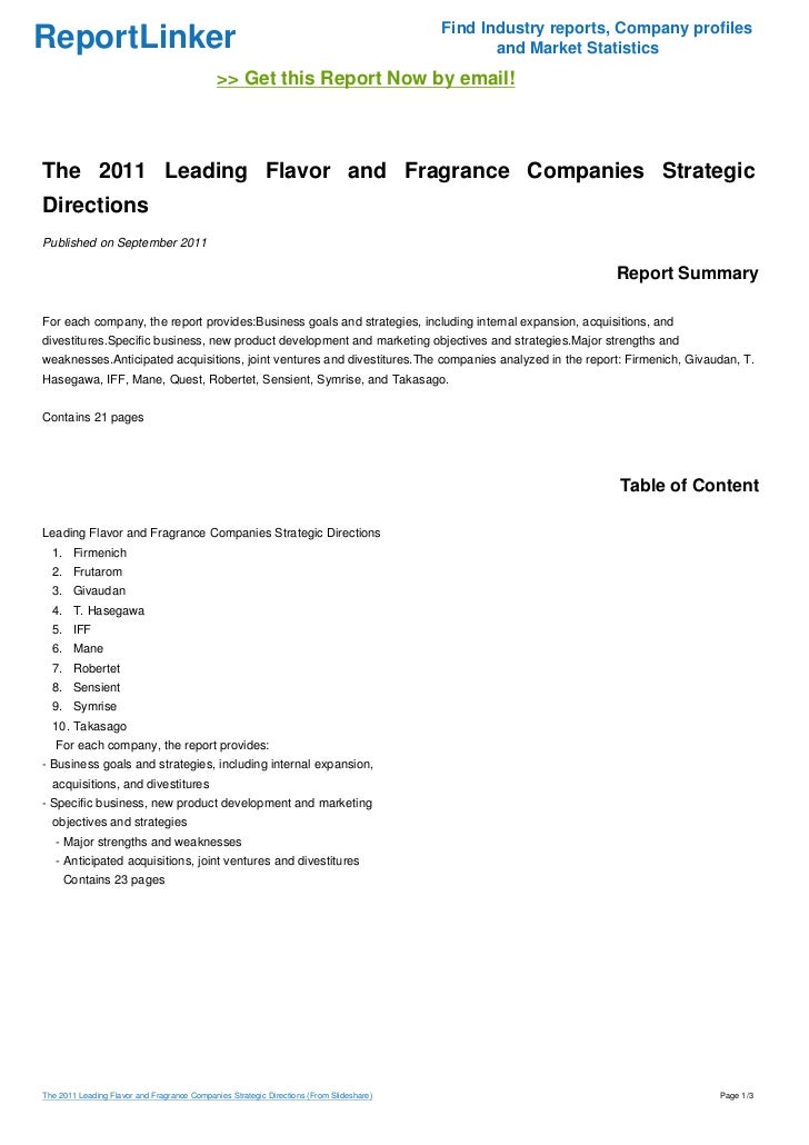 flavor and fragrance companies