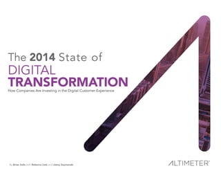 EXECUTIVE SUMMARY 
Digital transformation isn’t a trend owned by a 
particular role, nor a discipline that belongs to 
one...