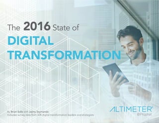 The 2016State of
DIGITAL
TRANSFORMATION
By Brian Solis with Jaimy Szymanski
Includes survey data from 528 digital transformation leaders and strategists
 