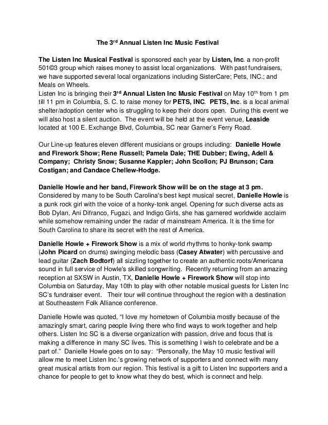 the 3rd annual listen inc music festival press release music press release