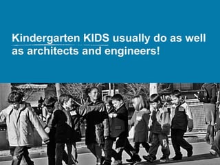 Kindergarten KIDS usually do as well
as architects and engineers!
 