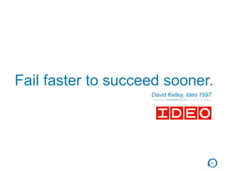 60
David Kelley, Ideo 1997
Fail faster to succeed sooner.
 