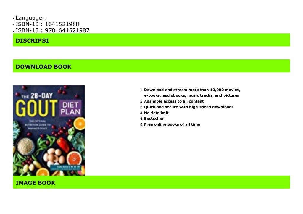  NEWEST The 28-Day Gout Diet Plan The Optimal Nutrition Guide to Man 