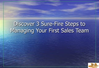 Discover 3 Sure-Fire Steps to Managing Your First Sales Team 