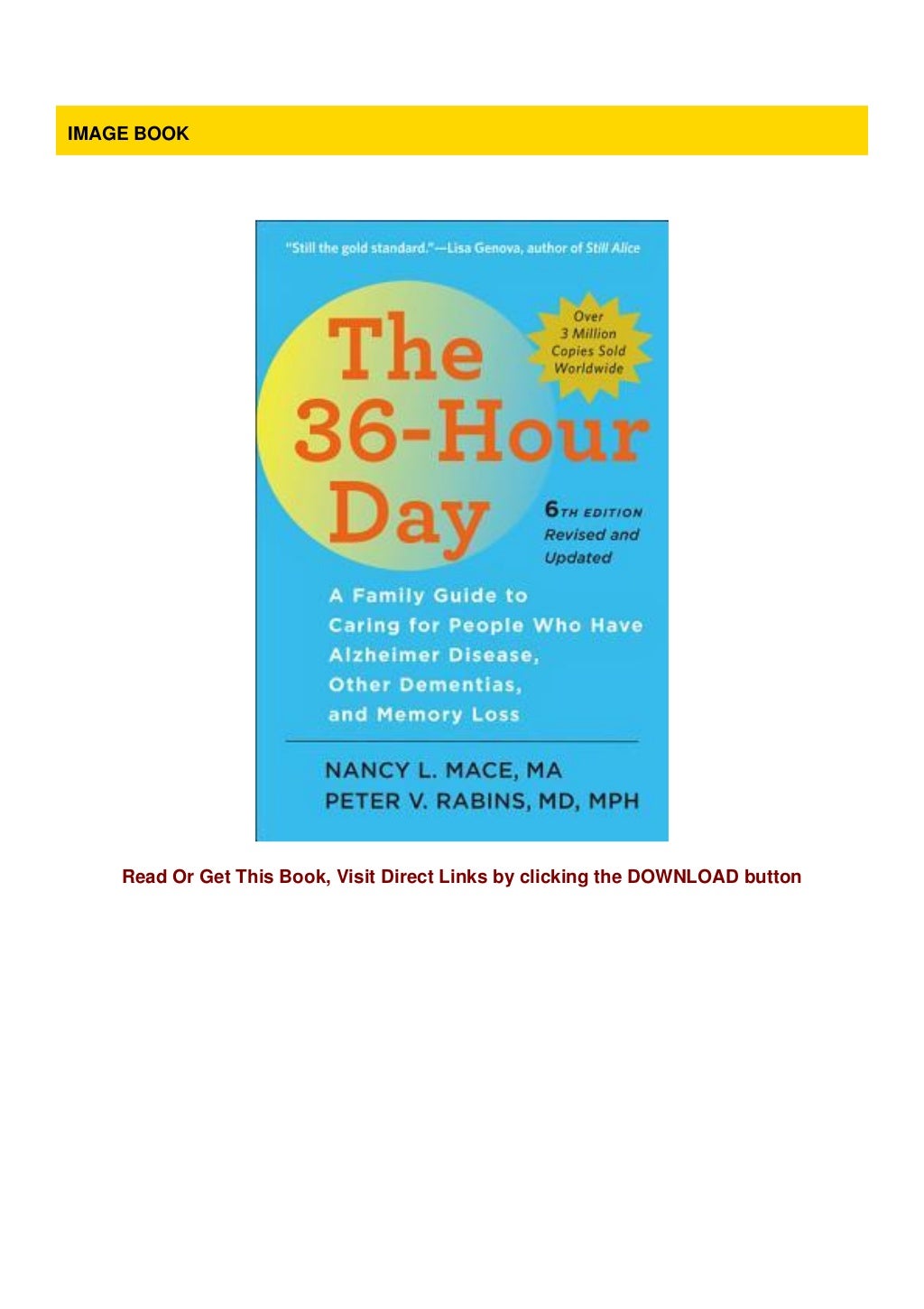 Download The 36Hour Day A Family Guide to Caring for People Who Have