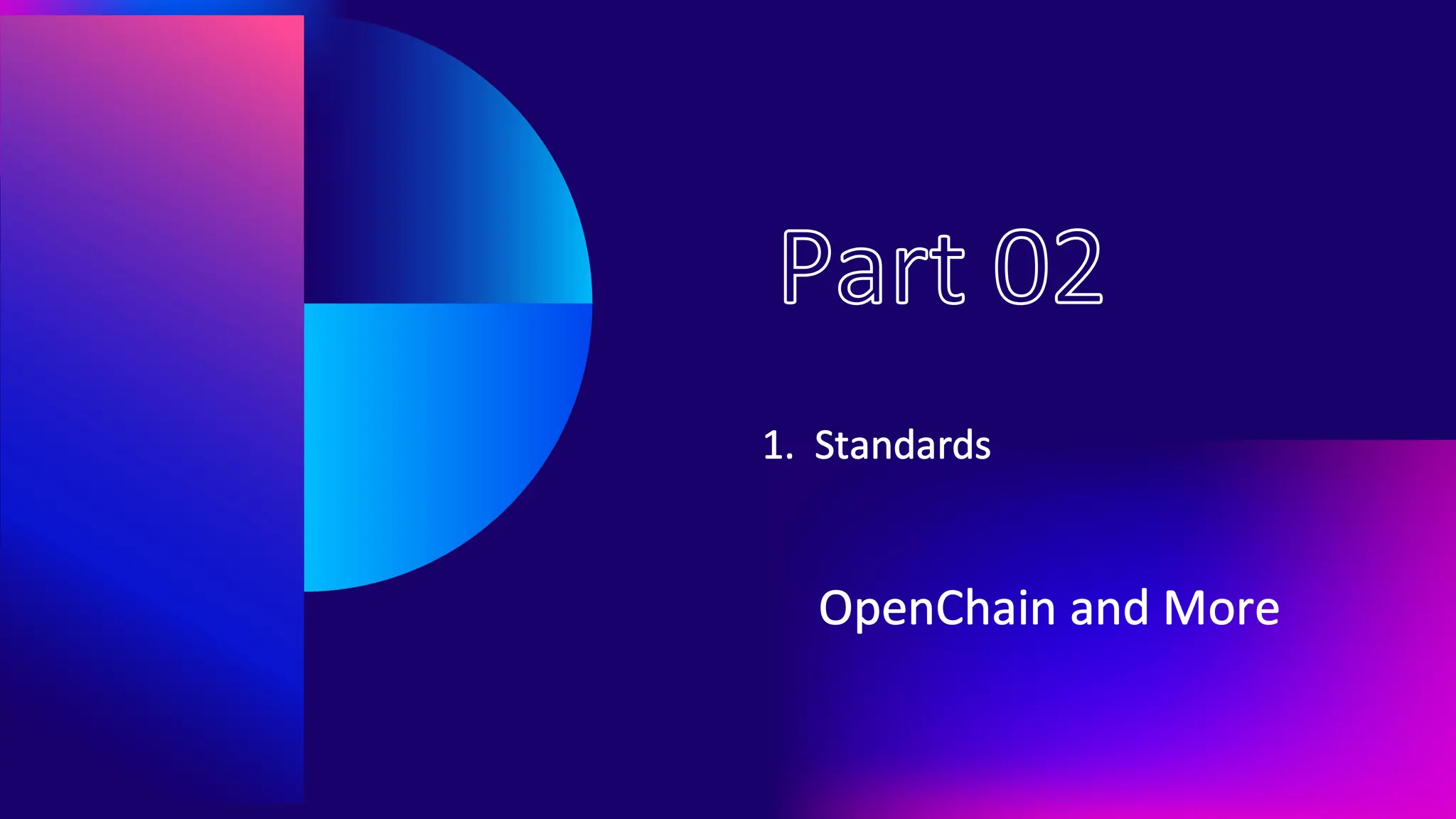 Part 02
1. Standards
OpenChain and More
 