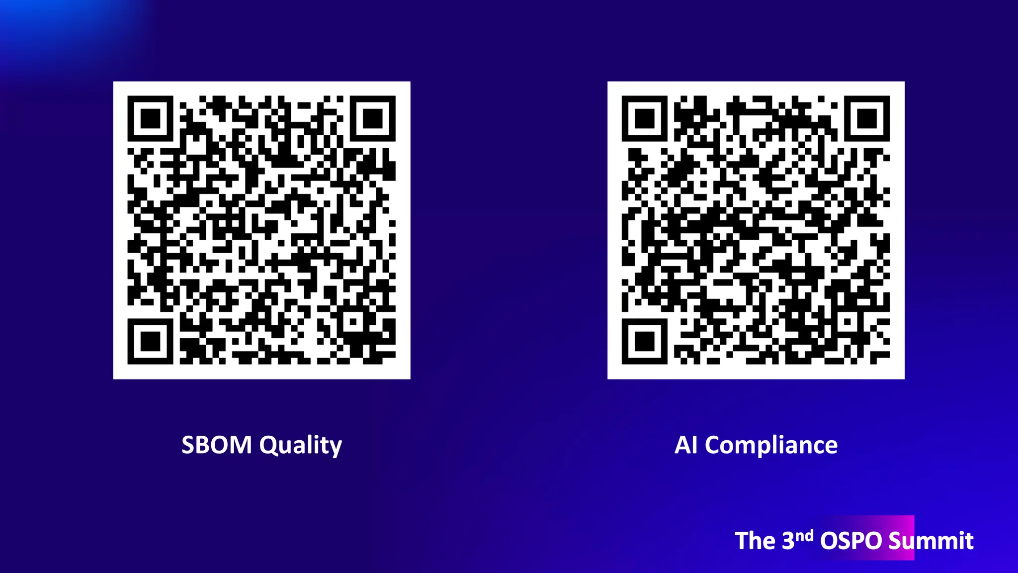 The 3nd OSPO Summit
SBOM Quality AI Compliance
 
