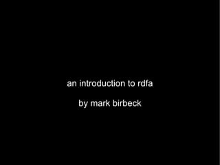 an introduction to rdfa by mark birbeck 