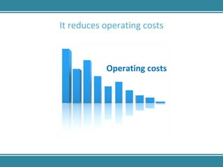 It reduces operating costs Operating costs 