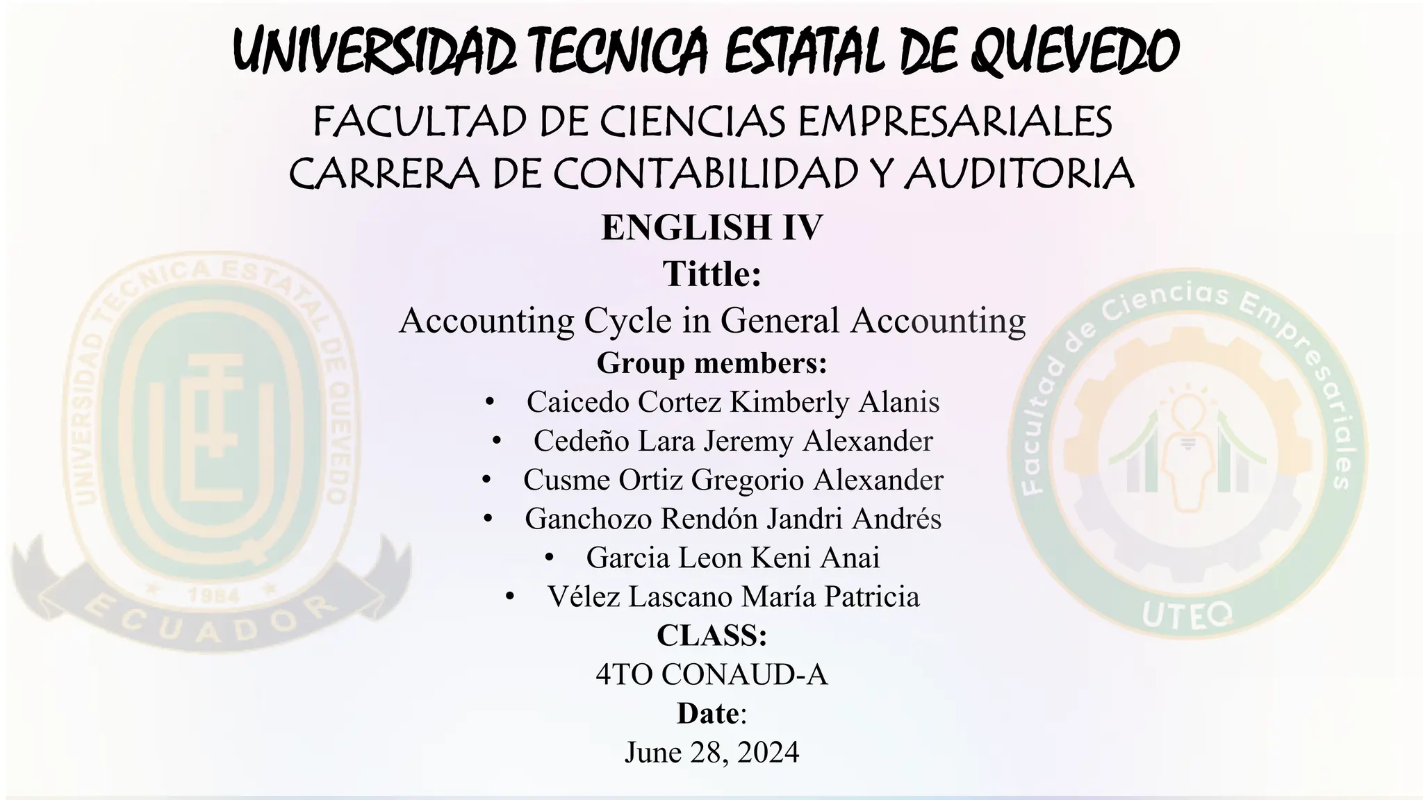 Presentación en ingles sobre el ciclo contable | PDF