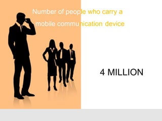 4 MILLION
Number of people who carry a
mobile communication device
 