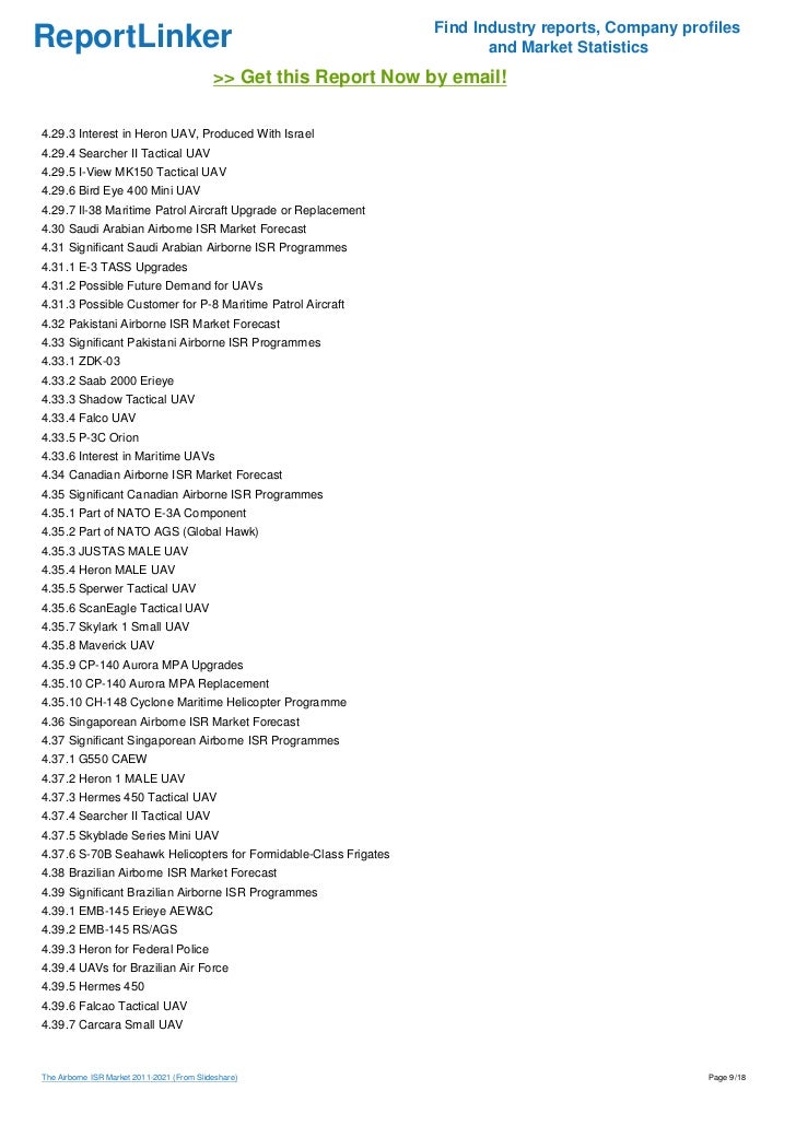 The Airborne ISR Market 2011-2021