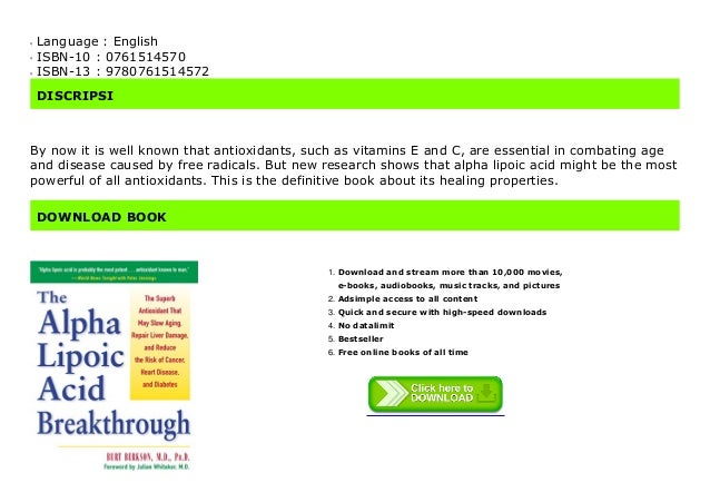 the alpha lipoic acid breakthrough free download