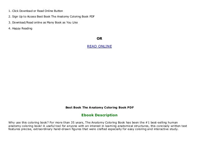 Download Best Book The Anatomy Coloring Book Pdf