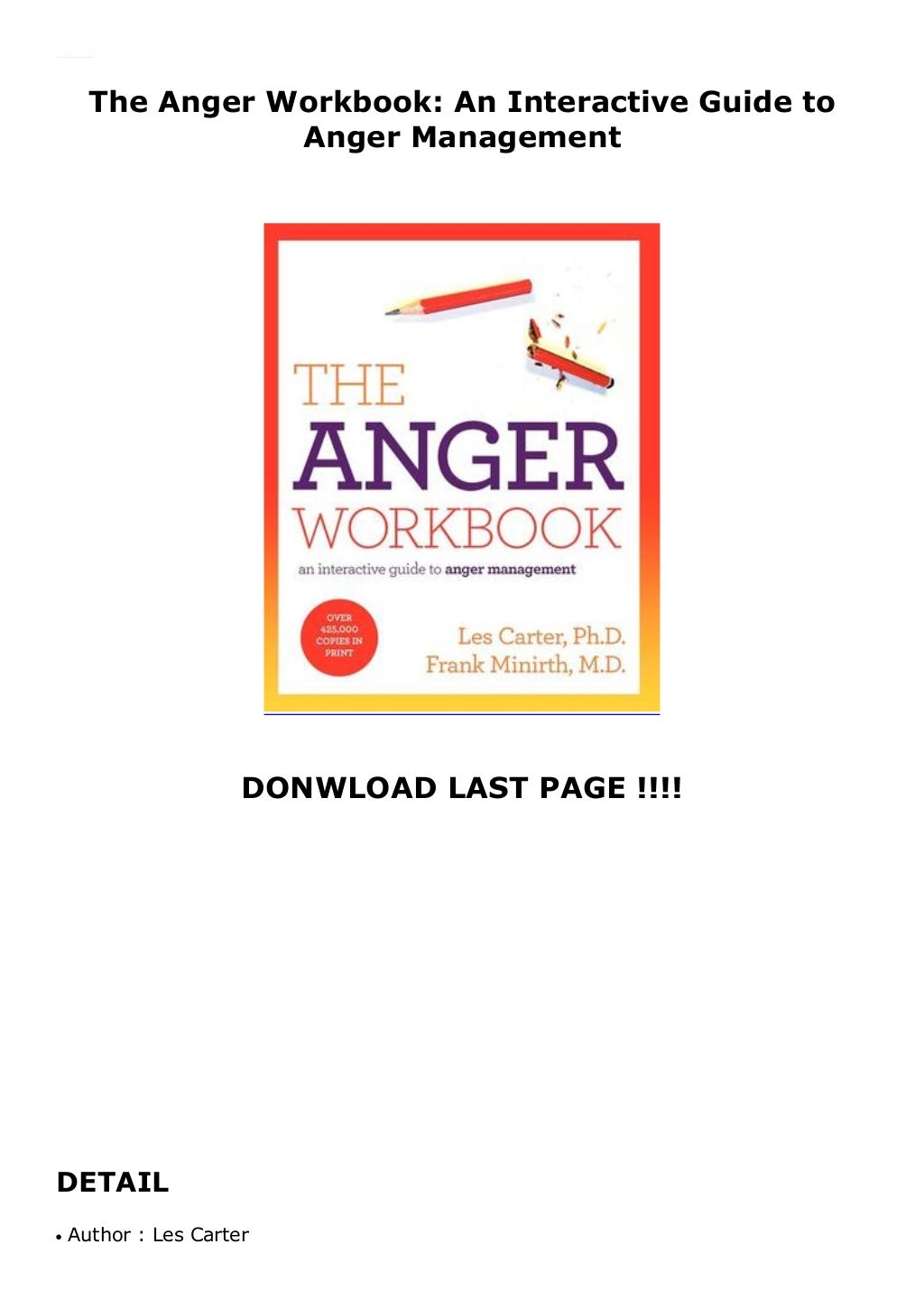 The Anger Workbook: An Interactive Guide to Anger Management