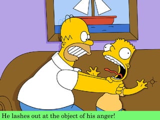 He lashes out at the object of his anger!
