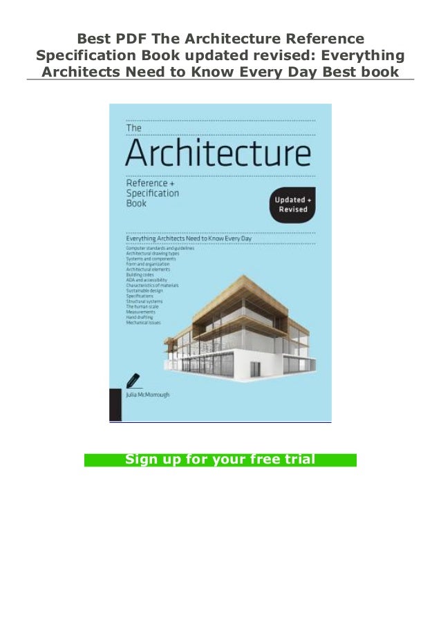 Best PDF The Architecture Reference Specification Book updated revised Everything Architects