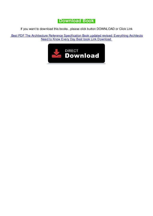Best PDF The Architecture Reference Specification Book updated revised Everything Architects