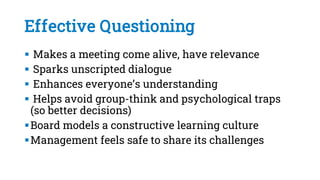 Questioning Dialogue Model The Art of Asking Boardroom Questions | PDF