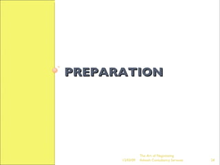 PREPARATION The Art of Negotiating  Advesh Consultancy Services 06/07/09 
