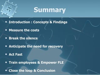Service Recovery Presentation The Art Of Service Recovery | PPT