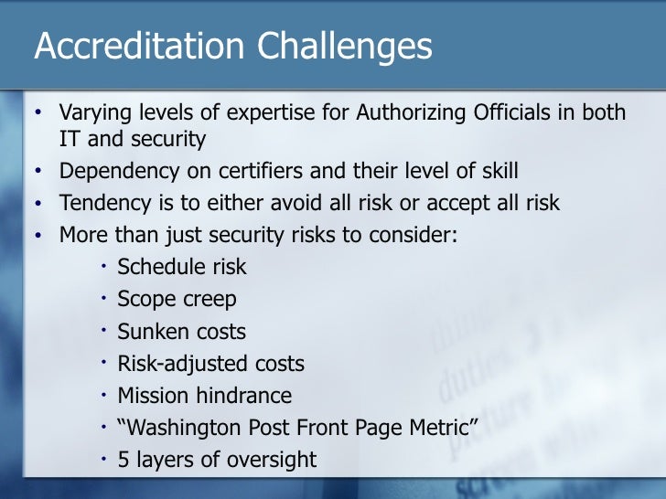 The Authorizing Official And The Accreditation Decision