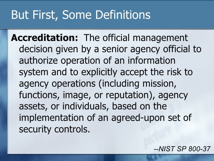 The Authorizing Official And The Accreditation Decision