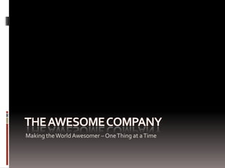 The awesome company Making the World Awesomer – One Thing at a Time 