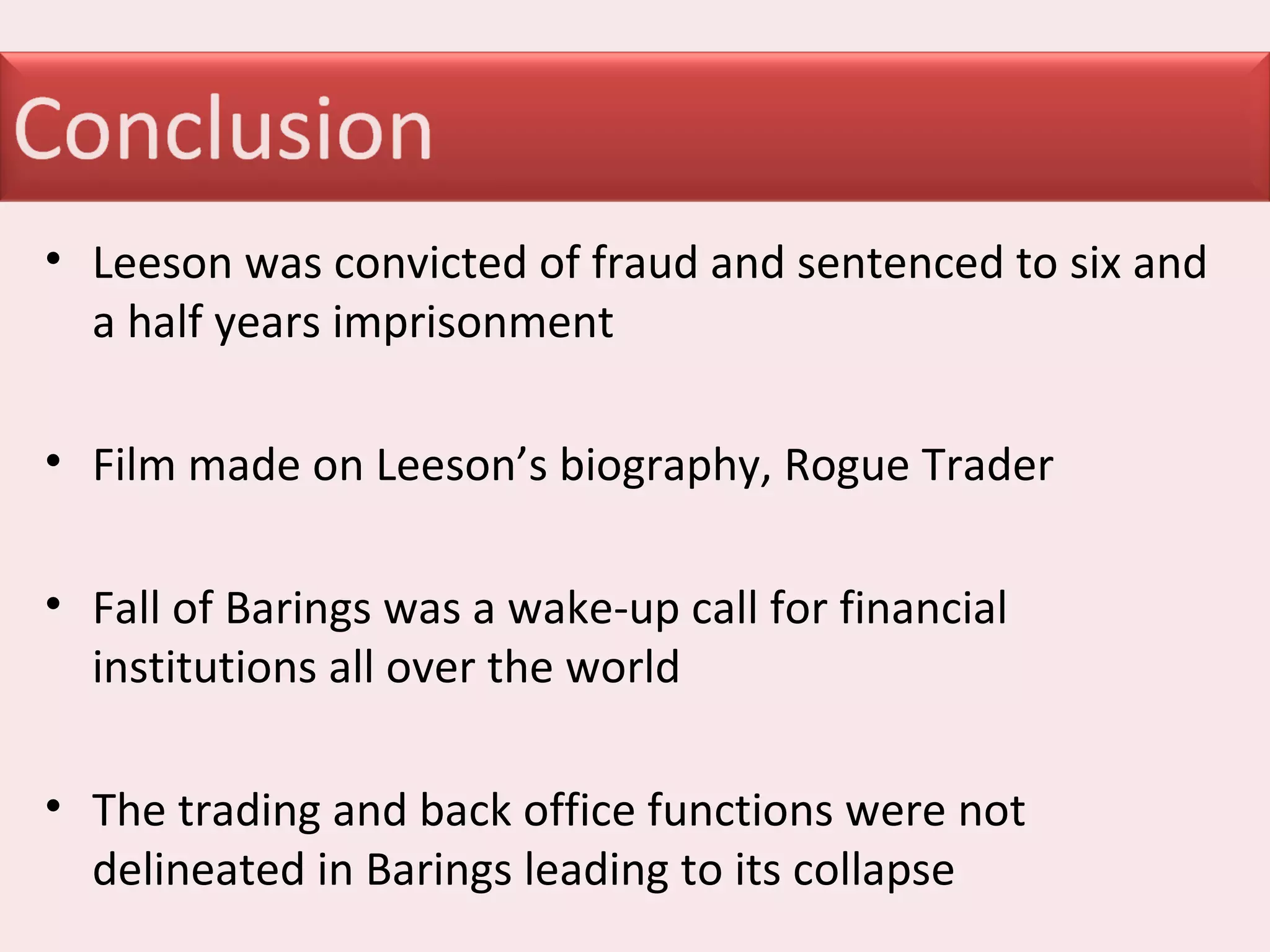 The Barings Bank Collapse PPT