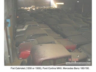                                                                                                                                                                                                                  Fiat Cabriolet (1200 or 1500), Ford Cortina MKII, Mercedes Benz 180/190.  