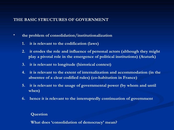 The Basic Structures Of Government