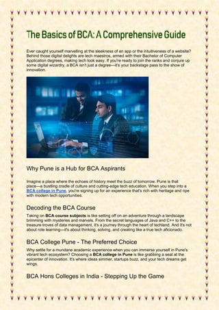 The Basics of BCA: A Comprehensive Guide | DOCX | College Planning ...