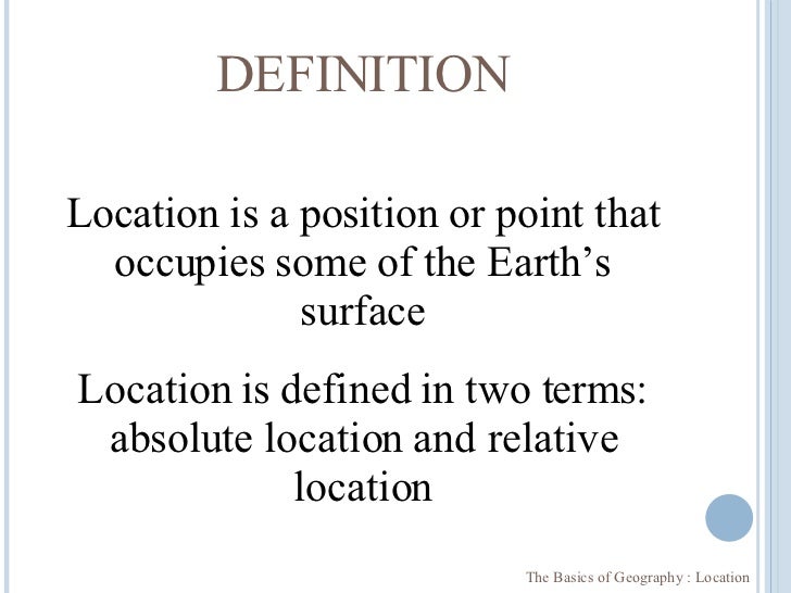 The Basics Of Geography Location
