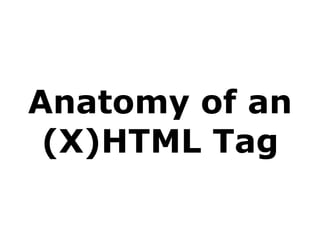 Anatomy of an (X)HTML Tag 