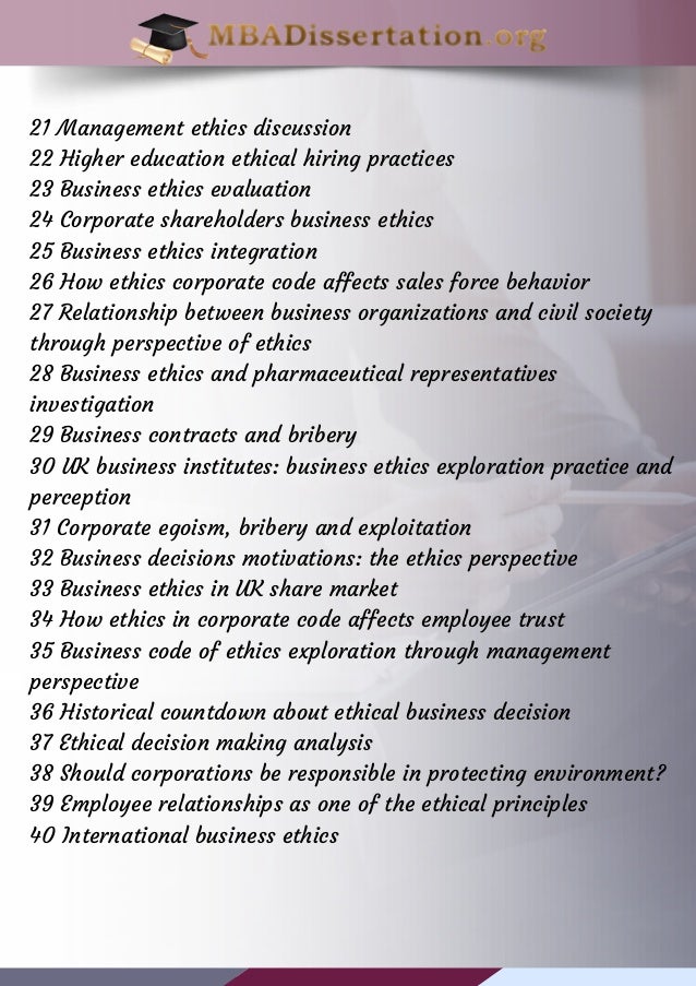 Business Dissertation Topics and Titles - Research Prospect