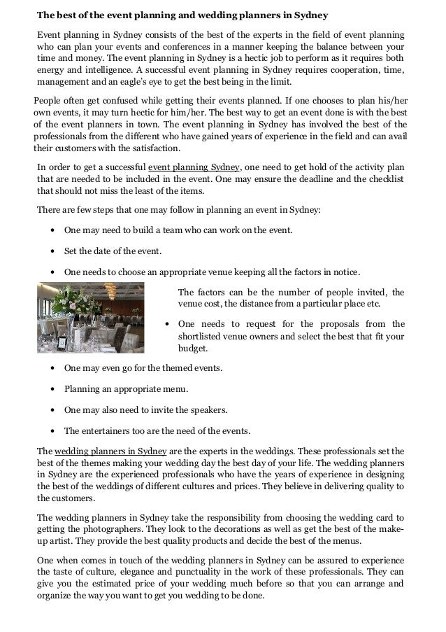 The Best Of The Event Planning And Wedding Planners In Sydney