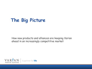 The Big Picture How new products and alliances are keeping Varian ahead in an increasingly competitive market 