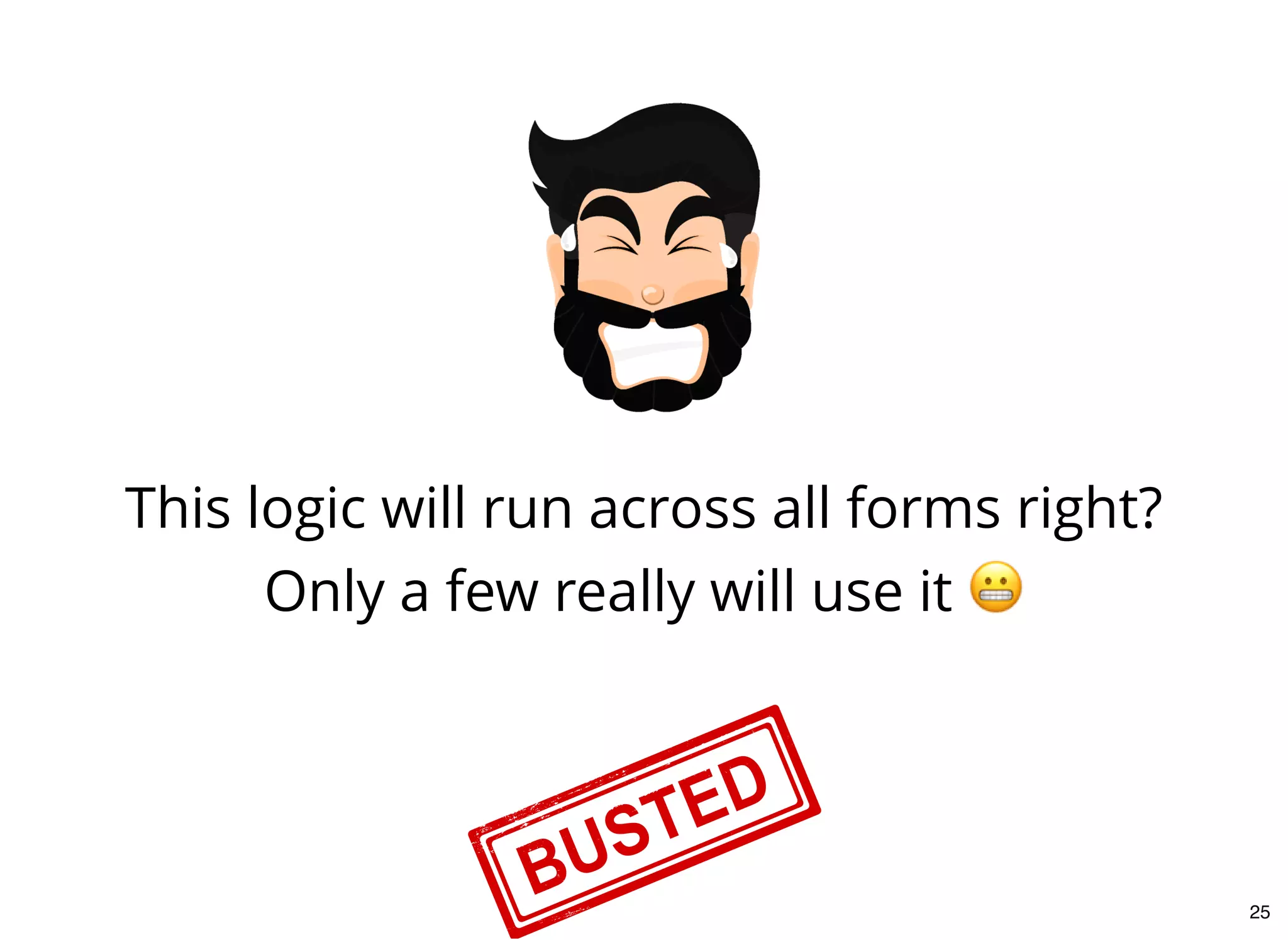 This logic will run across all forms right?
Only a few really will use it
25
 