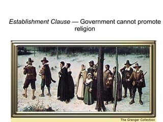 Establishment Clause  — Government cannot promote religion 