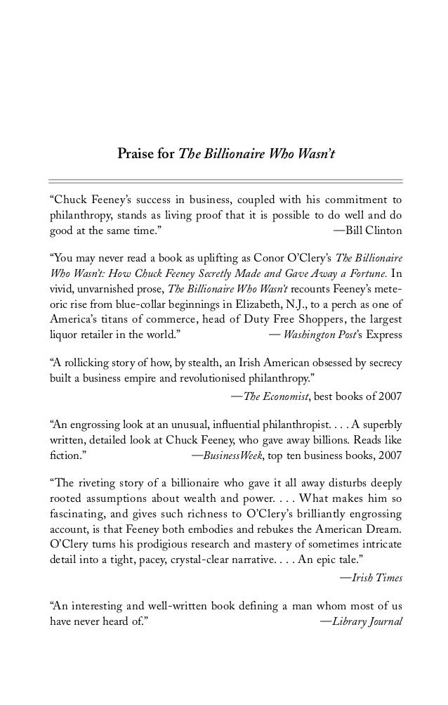 The Billionaire Who Wasn T How Chuck Feeney Made And Gave