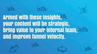 Armed with these insights,
your content will be strategic,
bring value to your internal team,
and improve funnel velocity.
 