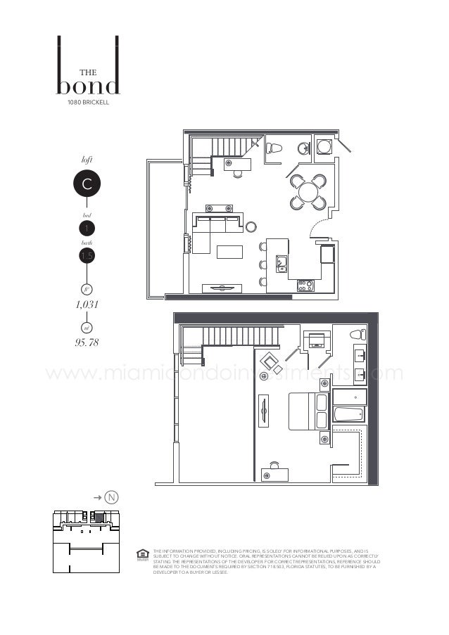 The Bond at 1080 Brickell Floor Plans & Site Key