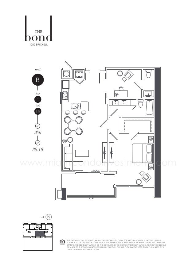 The Bond at 1080 Brickell Floor Plans & Site Key