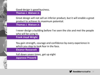 Good design is good business.
Thomas J. Watson Jr.
Great design will not sell an inferior product, but it will enable a gr...
